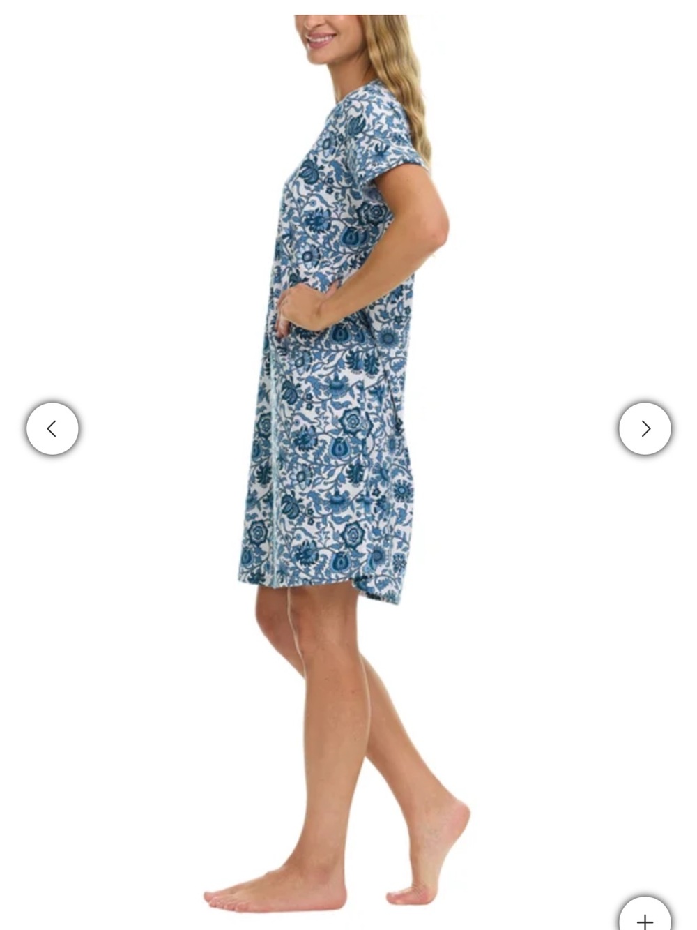 Vera Bradley 100% cottonBlue Floral Short-Sleeve Nightshirt